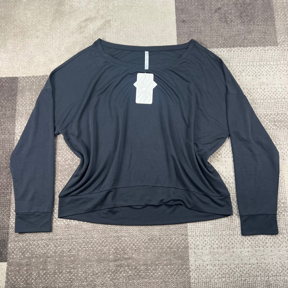 NWT Fabletics‎ Black Betty Pullover II Womens Size 2XL Boat Neck